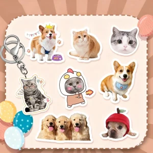 Cute Custom Acrylic Pet Keychain P02